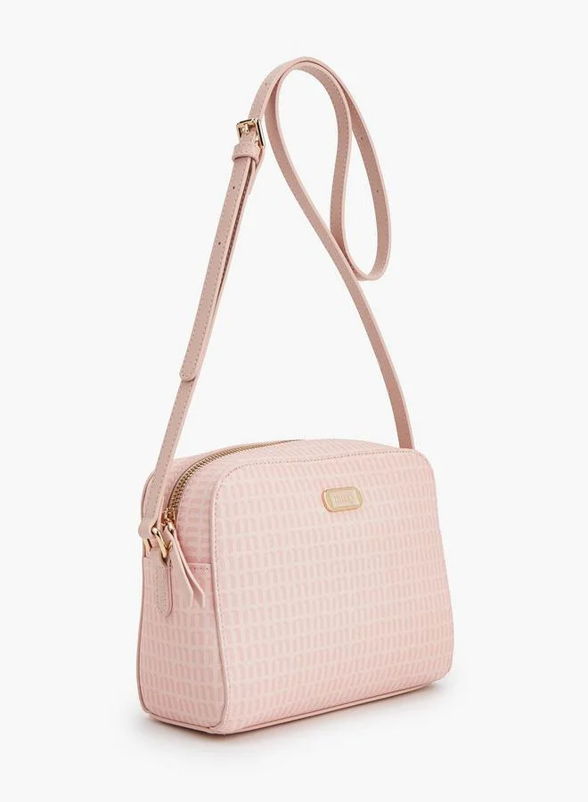 ميسي Monogram Print Crossbody Bag With Adjustable Strap
